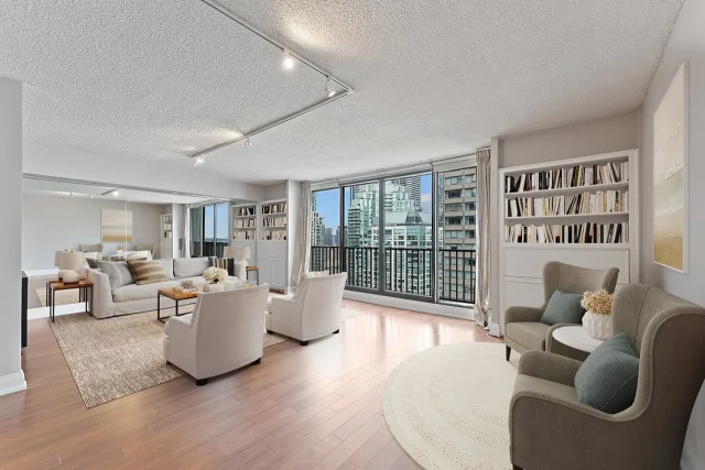 Just Listed! Welcome to Unit #2436 at 33 Harbour Sq, a unique two-storey residence in the heart of Torontos Harbourfront. Step into a bright, spacious living area with wall-to-wall windows overlooking the waterfront. The combined living and dining area features custom built-ins and a Juliette balcony, creating a perfect blend of function and comfort. The separate kitchen includes pot lights, full-sized appliances, and ample storage, while the dining area easily accommodates a six-person table; ideal for entertaining. Upstairs, the principal bedroom offers a walk-in closet and a 3-piece ensuite. Enjoy exceptional building amenities including rooftop pool, exercise room, and squash courts. Just steps to CN Tower, Scotia Bank Arena, TTC, shopping, restaurants, and Downtown core.33 Harbour Sq 24361047 SQFT of space Listed: $775,000#homeiswhereyourstoreybegins