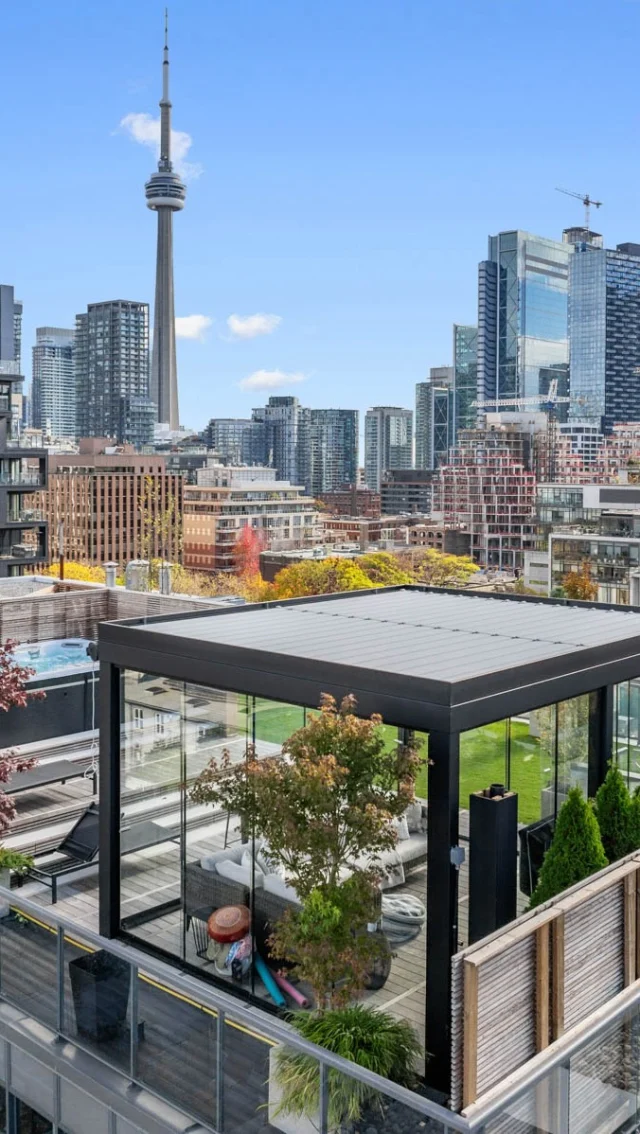 Just Listed  For Lease Stunningly reimagined, this 2,100 sq ft, two-level penthouse in the heart of Torontos Fashion District exudes luxury with a touch of modernity. 2 Bed + Den with 3 bathrooms. Set in a boutique building, this residence offers expansive living spaces, an 18-foot double-height living room, a striking floating staircase, and gas fireplace, all bathed in natural light from floor-to-ceiling windows. Enjoy panoramic views of the city skyline from your own private 1,876 sq ft rooftop terrace, an entertainers dream with meticulously engineered features. 1,000L swim spa, a year-round heated retreat that doubles as a lap pool or hot tub for 8-10 guests, complete with LED ambiance and antifreeze functionality. A bioclimatic pergola, custom-imported from Europe, provides versatility with a retractable roof, delivering unparalleled outdoor relaxation and an expansive open-sky experience. The terrace is prepped with gas lines for a future outdoor kitchen or BBQ and doubles as a garden oasis with built-in storage. Included the buildings largest storage cage locker, and two premium tandem parking spots for unmatched convenience and a private gym featuring a 65 Smart TV.533 Richmond St W PH2Asking: $10,000 #homeiswhereyourstoreybegins