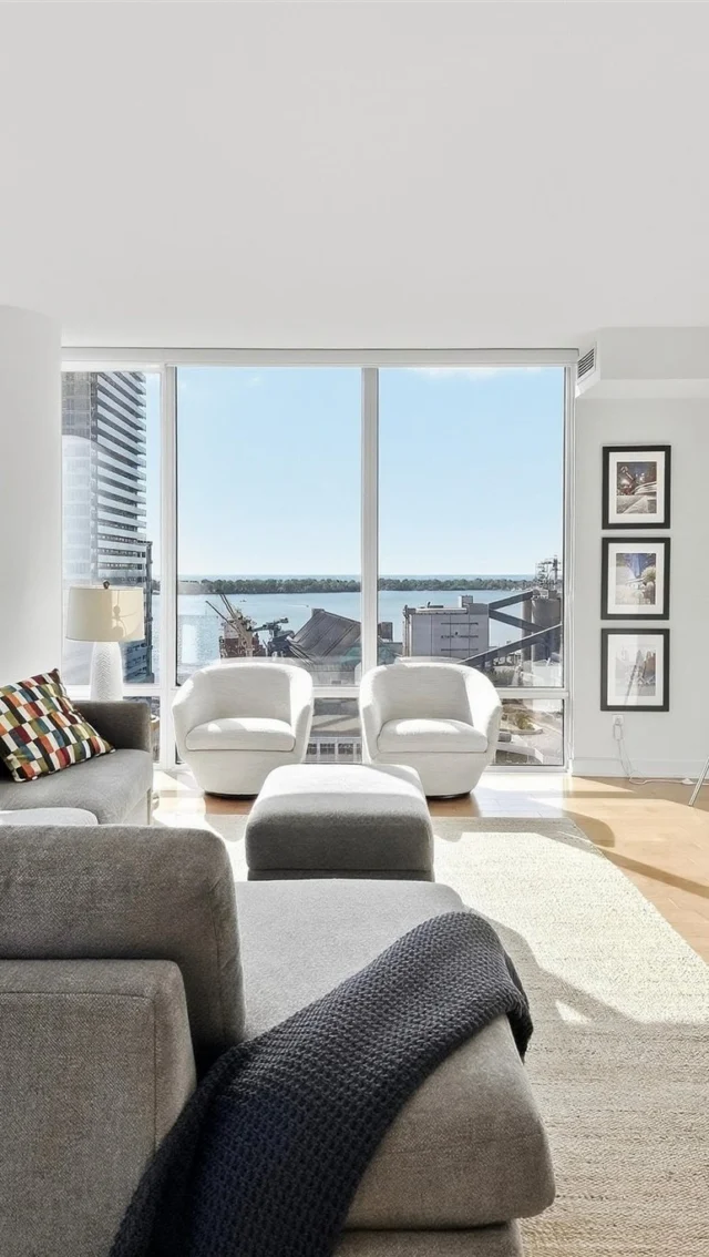 Welcome to 1 Market Street!  This spacious 2-bedroom plus den corner suite offers gorgeous south-facing views of Lake Ontario, complemented by floor-to-ceiling windows that fill the space with natural light. The generous living room features a walkout to the terrace, creating a seamless extension of the living space and the perfect spot to take in the stunning view. The well-appointed kitchen offers ample storage, stainless steel appliances and a separate breakfast nook, providing a dedicated space for casual dining. The spacious primary bedroom features its own walkout to the terrace, his and hers closets and a 4-piece ensuite. The second bedroom is generously sized and complete with a double closet, while the additional den offers flexibility for a home office or extra living space. With its functional layout, impressive south-facing views and desirable corner position, this suite offers comfortable downtown living within St. Lawrence Market neighbourhood, steps to the market, waterfront, restaurants, cafes, shops and convenient transit. 2 Locker included.